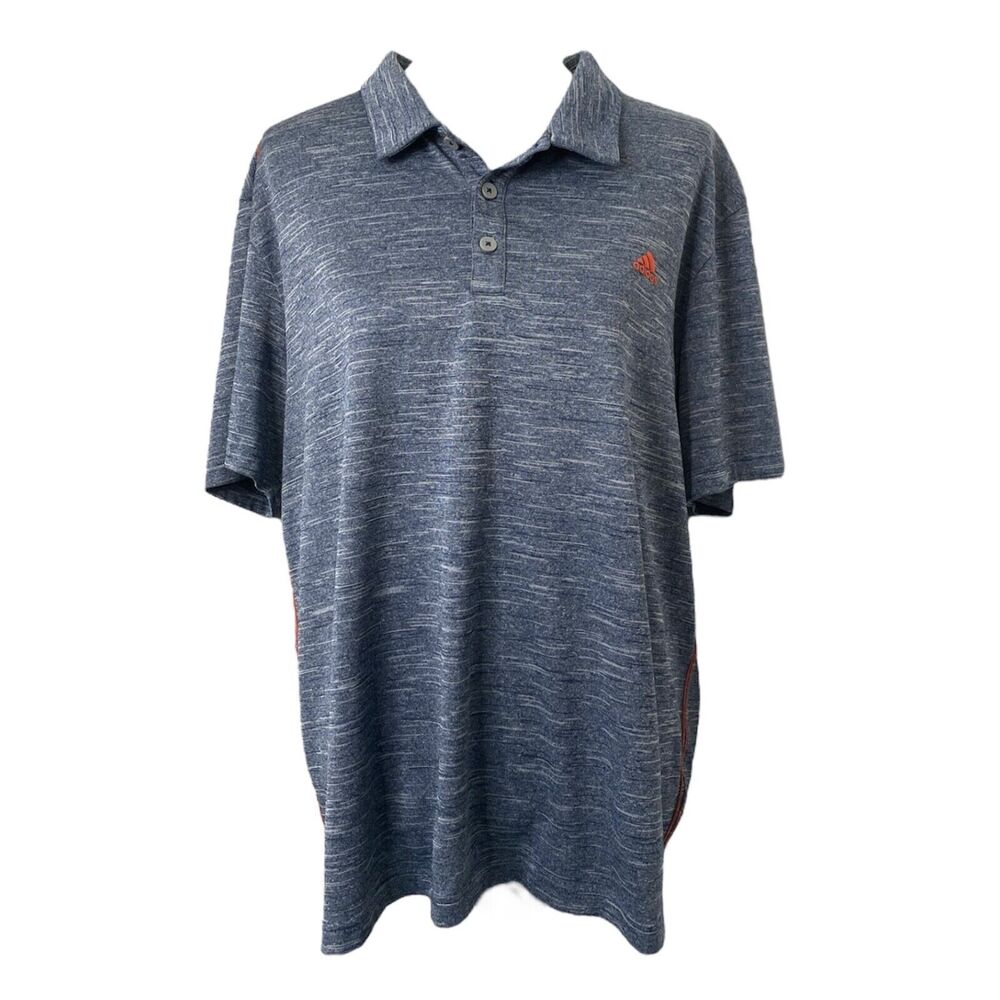Adidas Men’s Polo Shirt Blue Batik Short Sleeve Athletic Golf Size Large